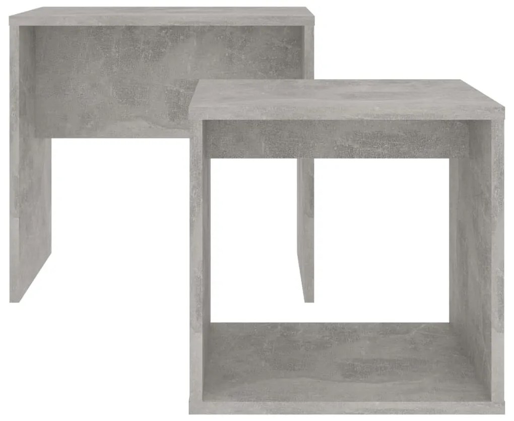 Betonszürke szerelt fa dohányzóasztal szett 48 x 30 x 45 cm