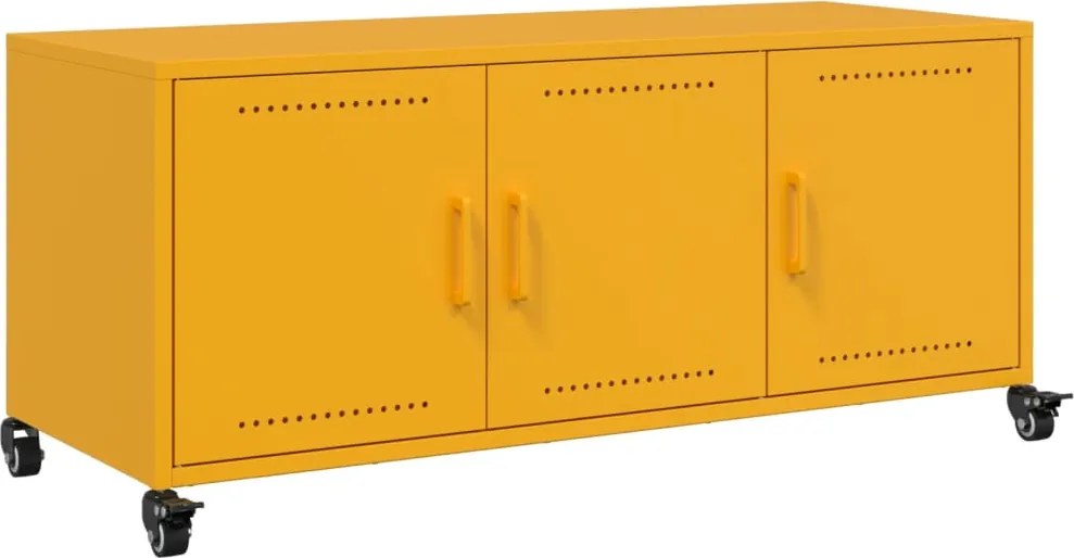 vidaXL mustársárga acél TV-szekrény 100,5 x 39 x 43,5 cm