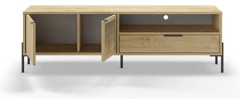 Natúr színű TV-állvány tölgyfa dekorral 160x50 cm Inca – Marckeric