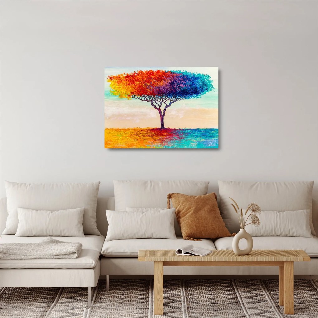 Egy festett fa képe (üvegen) (70x50 cm)