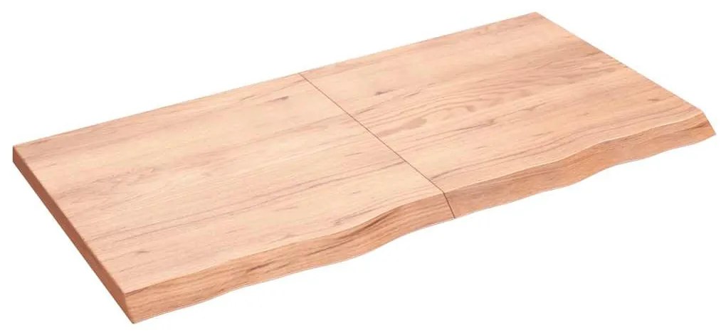 világosbarna kezelt tömör fa fürdőszobai pult 120x60x(2-4) cm