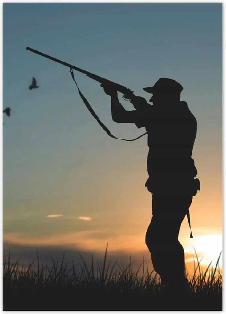 Poszterek 50x70 Vadász fegyverrel madarak