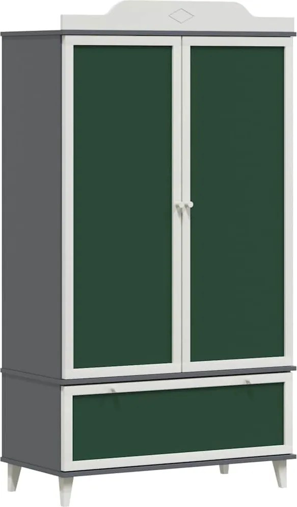 vidaXL Krétával Írt Dresser ROROS Szürke és Fehér 90 x 45 x 165 cm