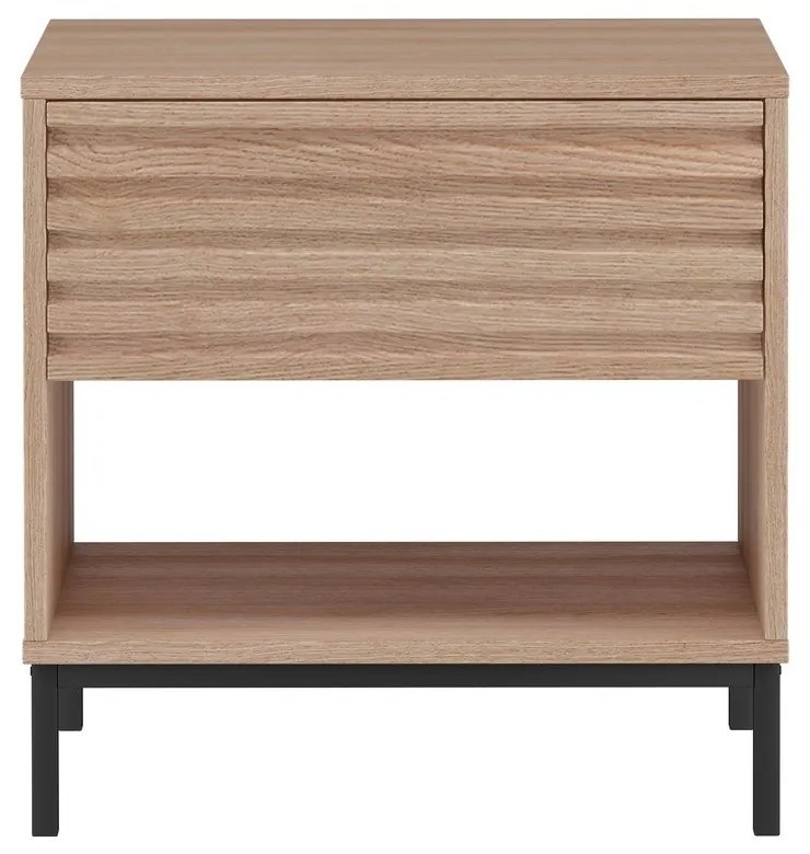 Natúr színű éjjeliszekrény tölgyfa dekoros asztallappal Celine – Støraa