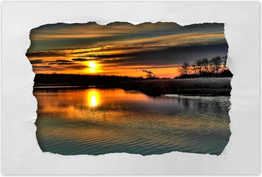 Poszterek 90x60 Nyugat a nyugodt víz felett