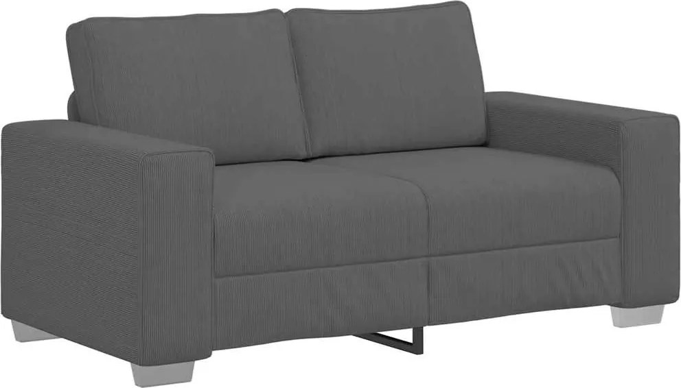vidaXL sötétszürke kordbársony szövet loveseat kanapé 160x77x82 cm