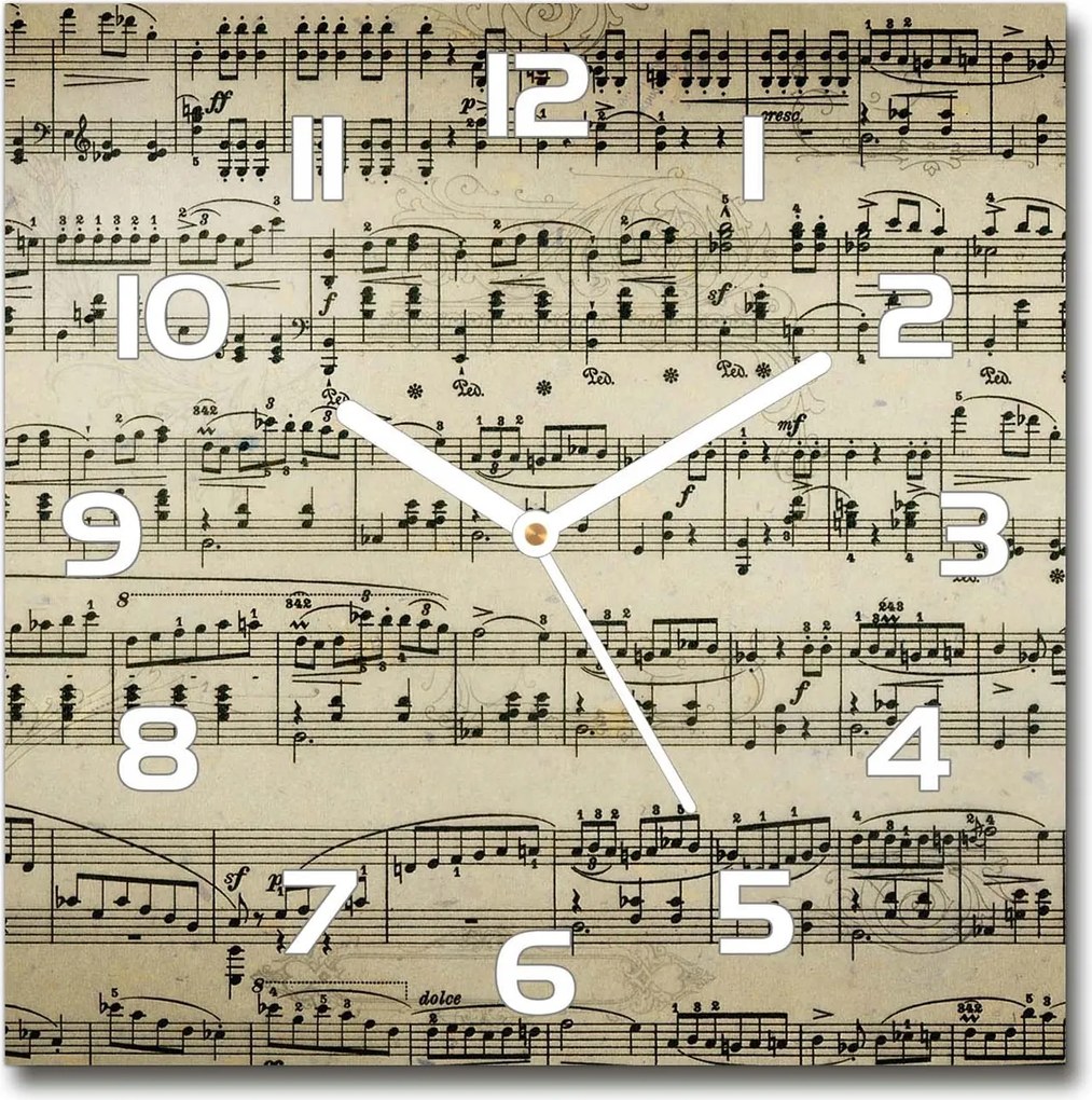 Üveg falióra Kotta ötsoros 30x30