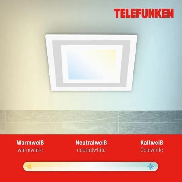 Telefunken 318706TF - dimmelhető LED panel LED/18W/230V 3000-6500K + távirányító