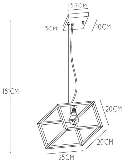 Lucide 00425/01/30 - Csillár zsinóron FABIAN 1xE27/40W/230V