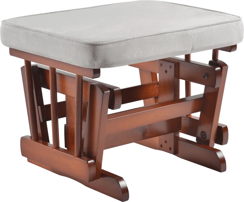 Hintaszék lábtartóval, dió/szürke, SAFORD