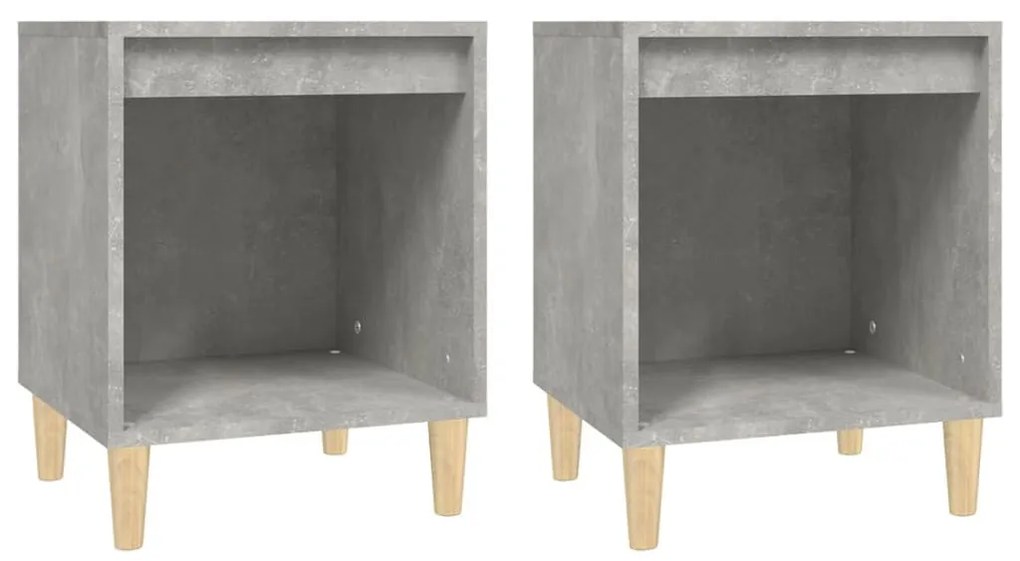 2 db betonszürke éjjeliszekrény 40x35x50 cm