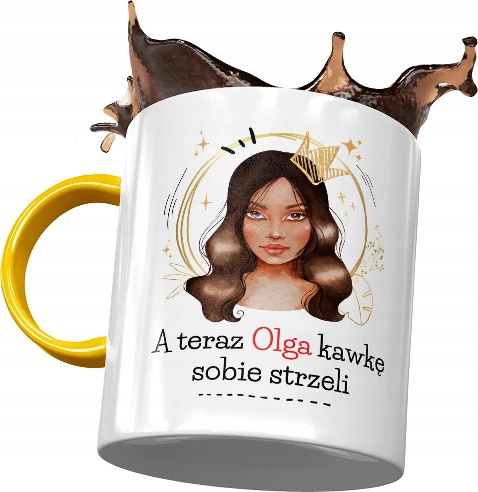 Sárga Bögre Olga Barátnő Feleség Ajándék Nyomtatott Fotóval