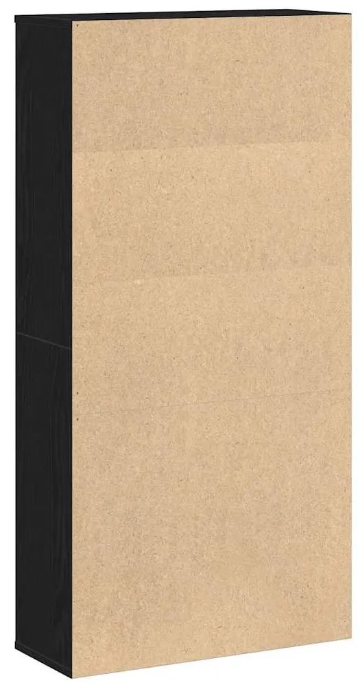 Könyvespolc fekete tölgy 60x24x120 cm gépesített fa
