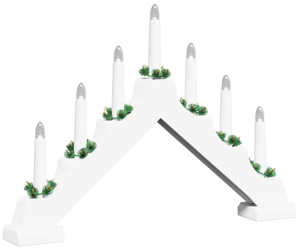 Karácsonyi gyertya híd 7 LED-del 3 pcs Fehér 39.5 x 5 x 29 cm