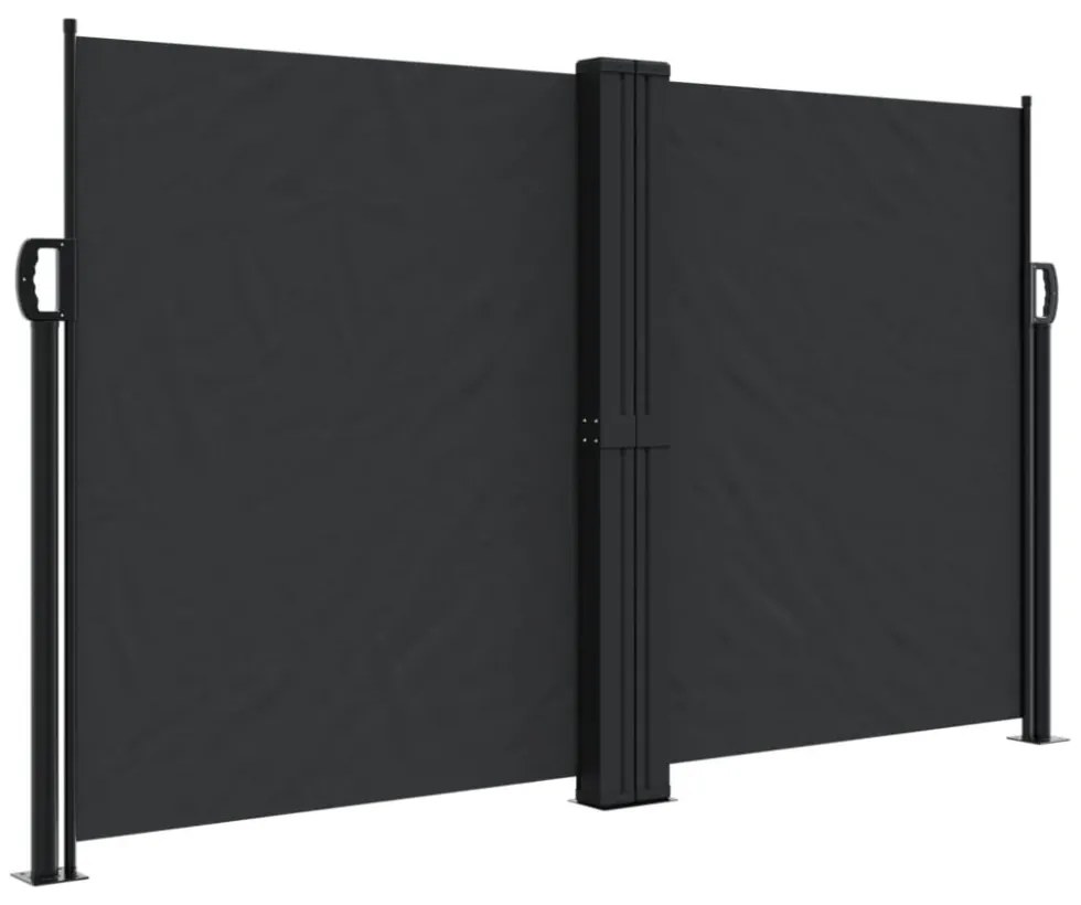 fekete behúzható oldalsó napellenző 140 x 1000 cm