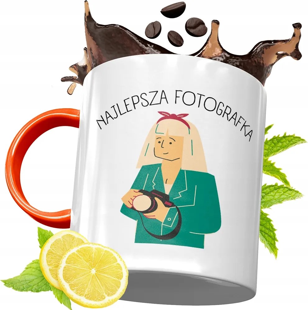 Narancssárga Bögre Fotósnak Ajándék fényképes nyomtatással