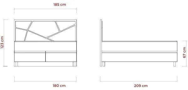 Kárpitozott ágy matracokkal és tárolóval NAOMI 180x200 cm bézs