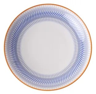 24 darabos étkészlet, kék/narancssárga, porcelán