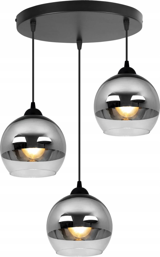 Mennyezeti Lámpa Lógó Csillár Hármas Plafon Üveg Lámpabúra Króm Glamour