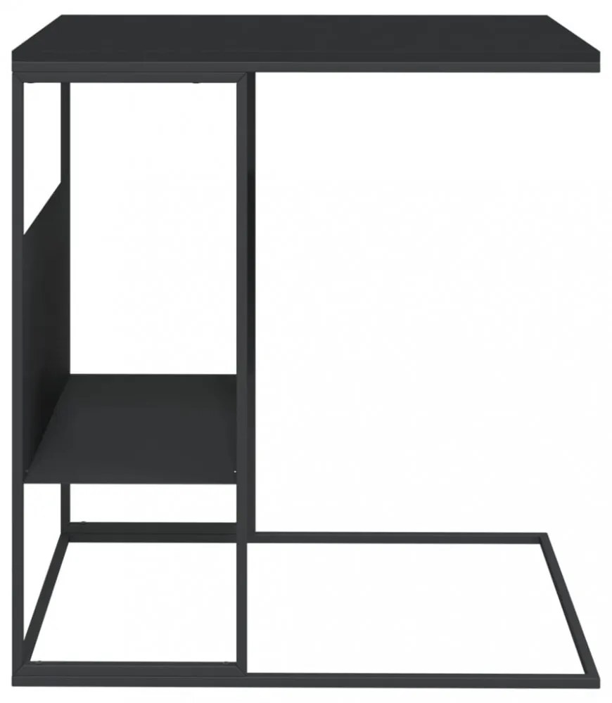 fekete szerelt fa kisasztal 55x36x59,5 cm