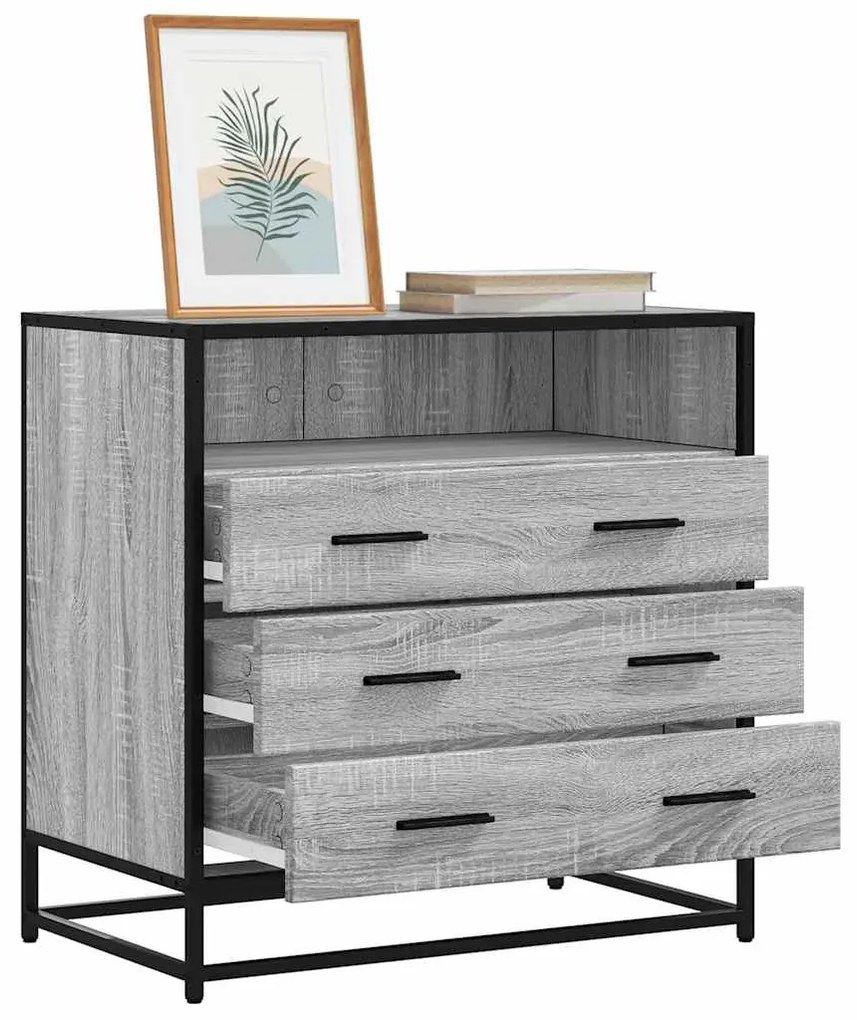 vidaXL szürke sonoma színű szerelt fa fiókos szekrény 70x41x70 cm