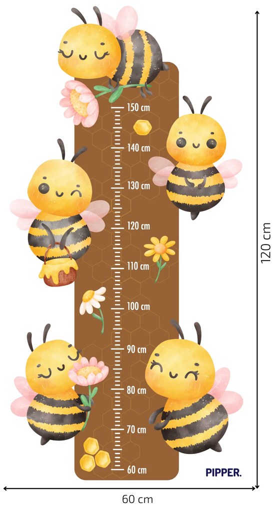PIPPER. Textil falmatrica "Gyermek mérő - Méhek"