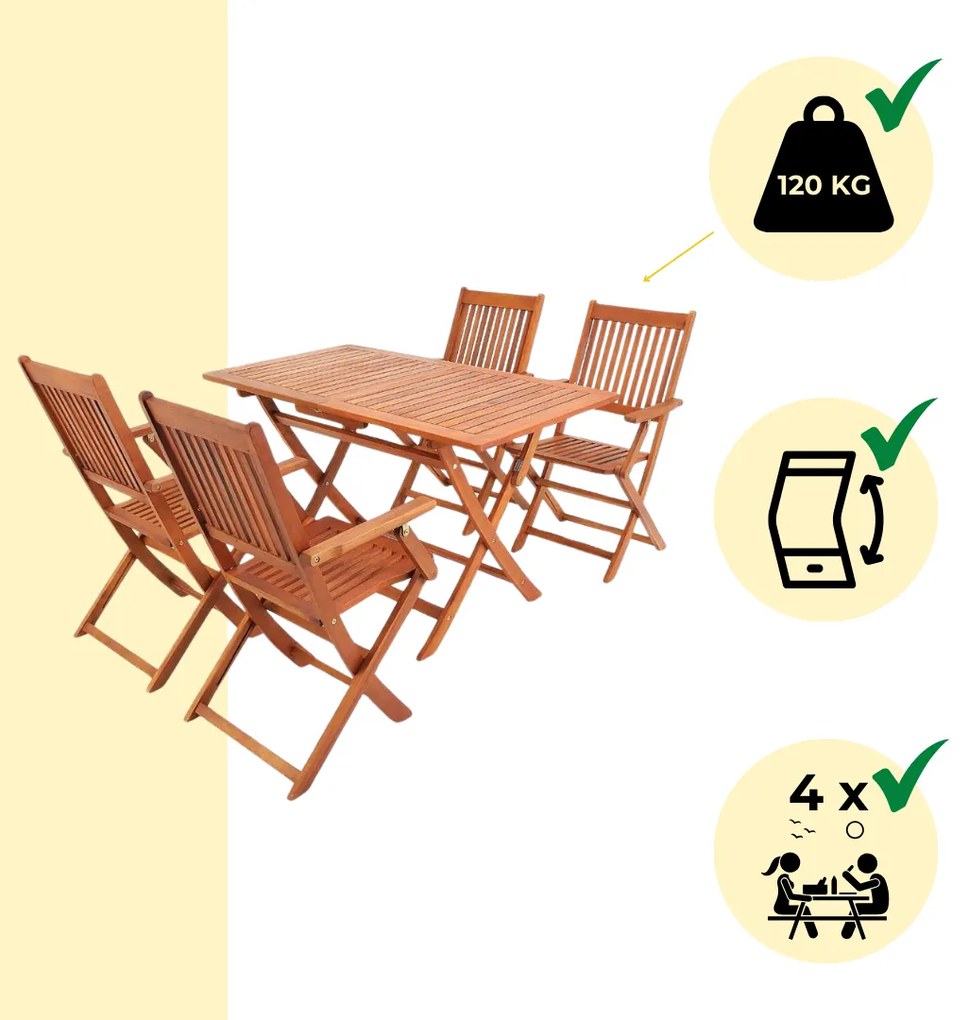 SYDNEY ülőgarnitúra, 5 darabos, természetes fa Casaria