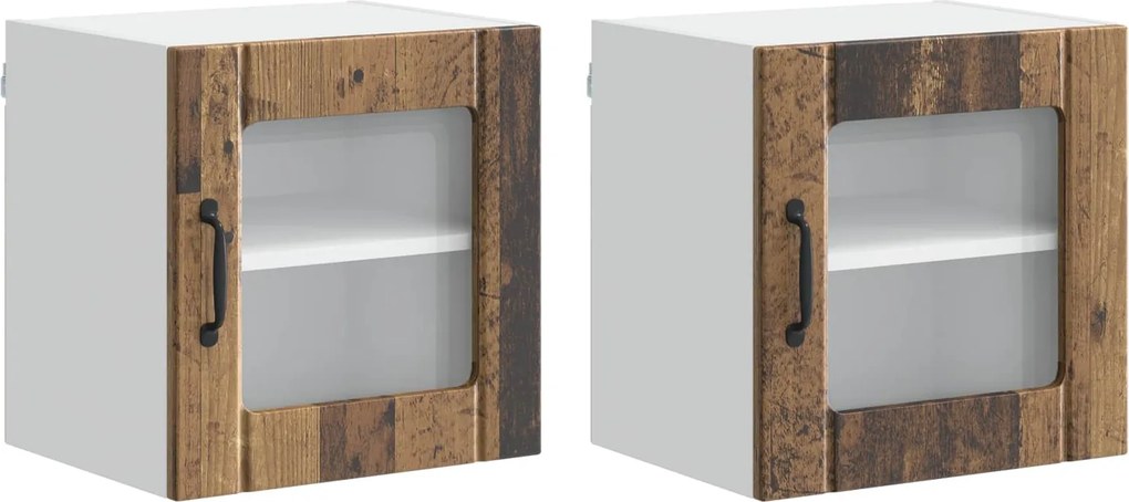 vidaXL Konyhaszekrény 2 pcs Öreg fa 40 x 31 x 40 cm Faanyag