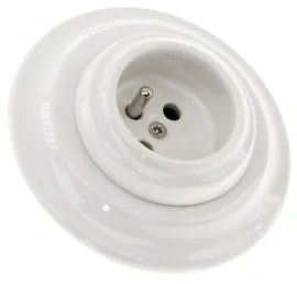 Bohemia-Design - Porcelán retro háztartási fali dugalj kerettel 250V/16A fehér