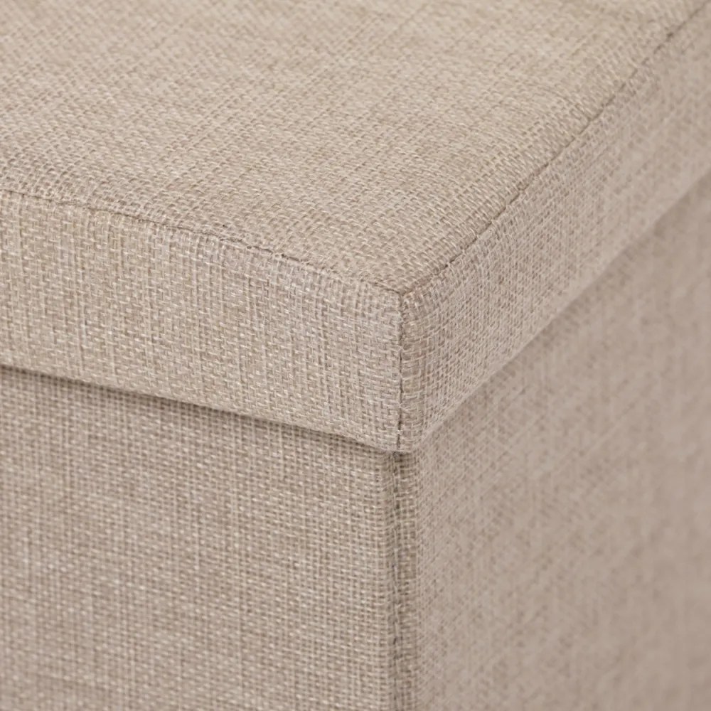 Taburet Cu Depozitare Material Textil Crem. TAB-461