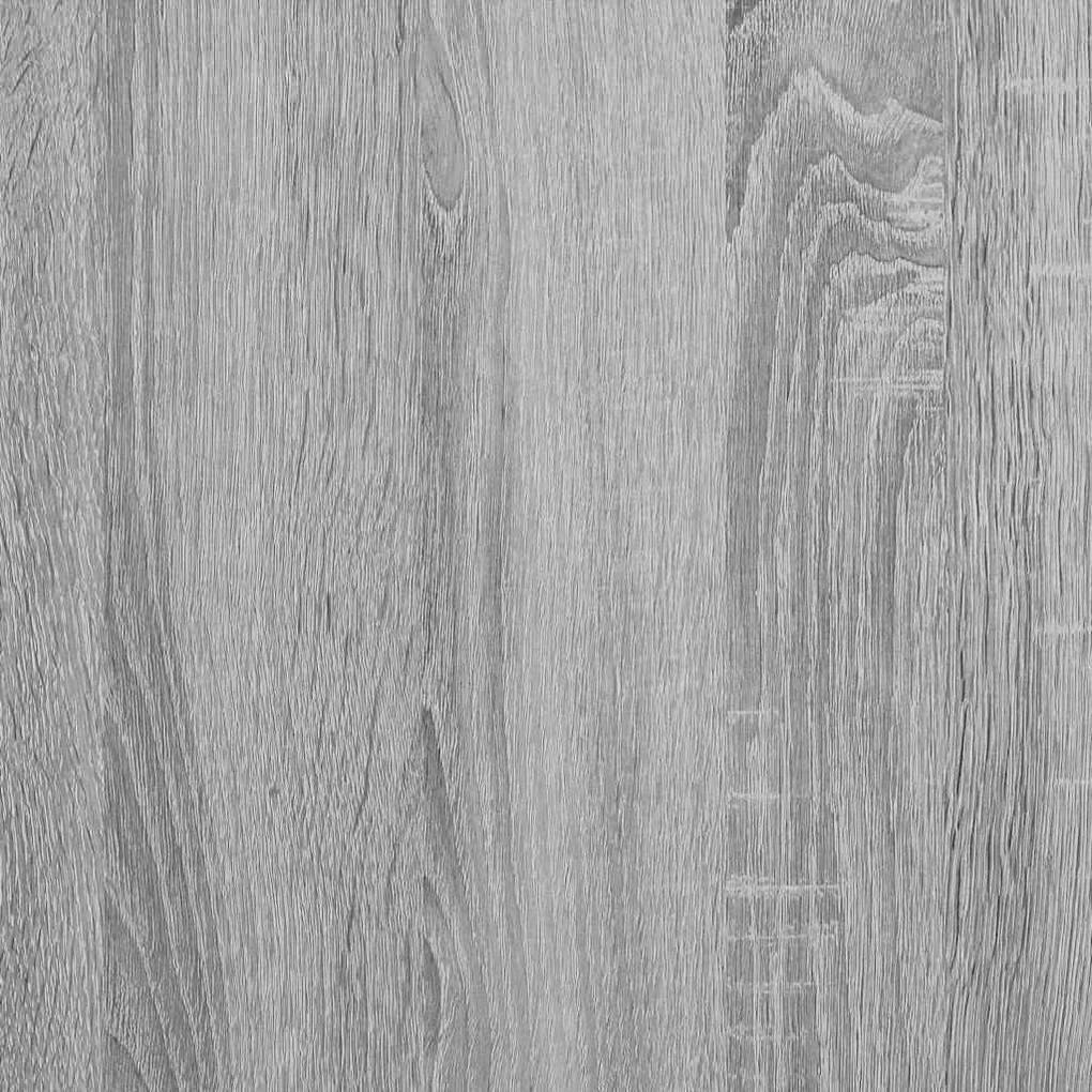 2 db szürke sonoma színű szerelt fa fali polc 75x16,5x16,5 cm