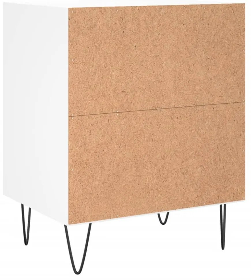 vidaXL 2 db fehér szerelt fa éjjeliszekrény 40 x 30 x 50 cm