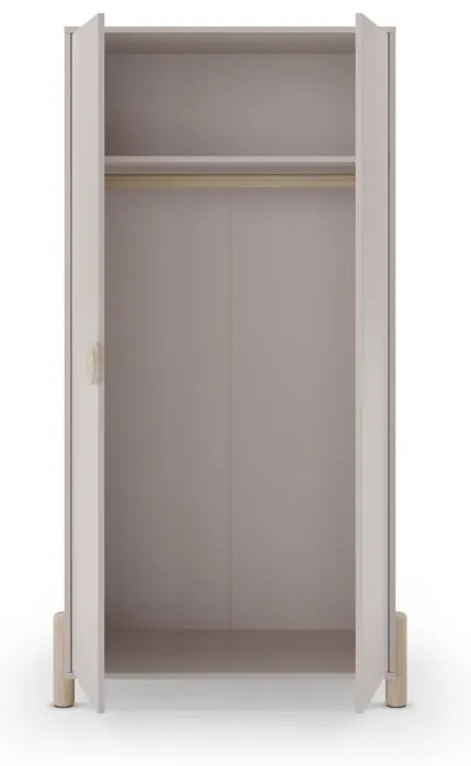 Krémszínű borovi fenyő gyerek ruhásszekrény 93x180 cm Enola – Marckeric