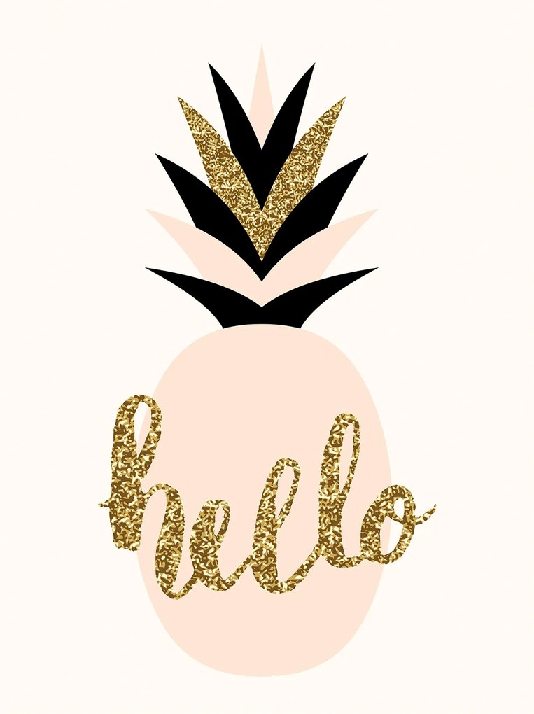 Fotótapéta Ananász Hello Arany Bézs Vinyl Rózsa 184x254 +ragasztó