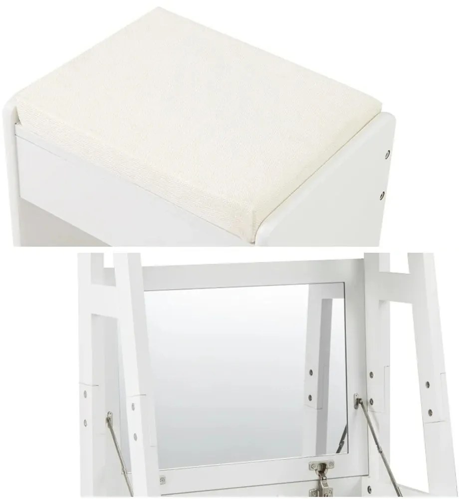 2 polcos keskeny sminkasztal székkel, 60 x 40 x 180 cm