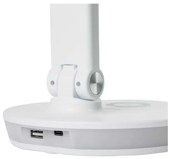 Platinet asztali lámpa 12 W, RGB világítás + USB, fehér