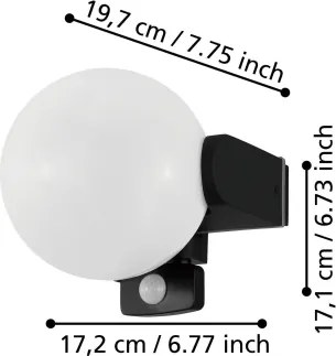 Eglo 99573 - Kültéri fali lámpa érzékelővel RUBIO 1xE27/15W/230V IP44
