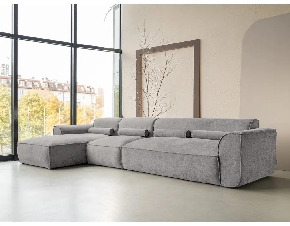 Világosszürke sarokkanapé (bal oldali) Flex Felix – Miuform