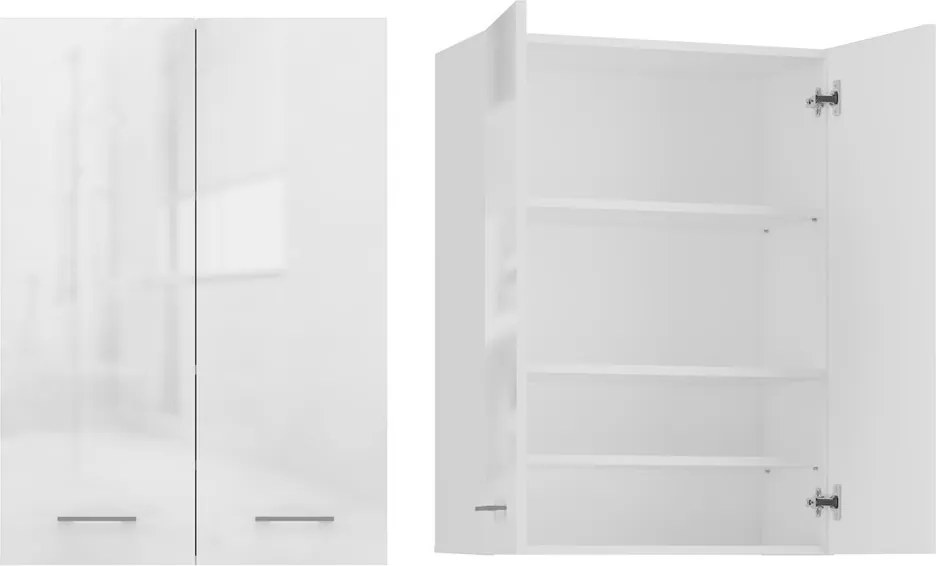 Pola mini DD felső fürdőszoba szekrény, fényes fehér