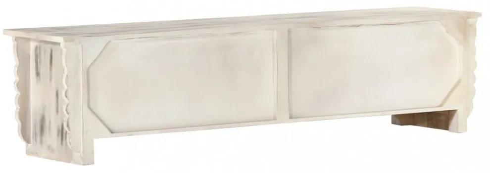 fehér tömör mangófa TV-szekrény 140 x 30 x 35 cm