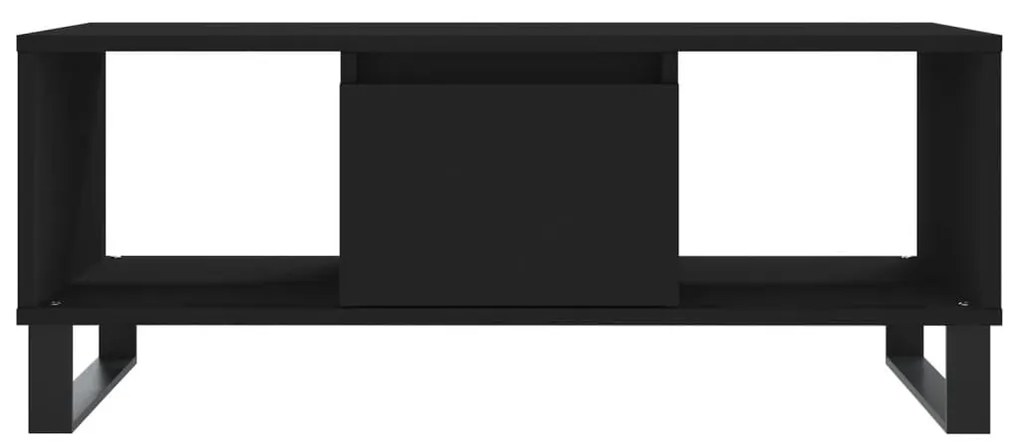 Fekete szerelt fa dohányzóasztal 90x50x36,5 cm