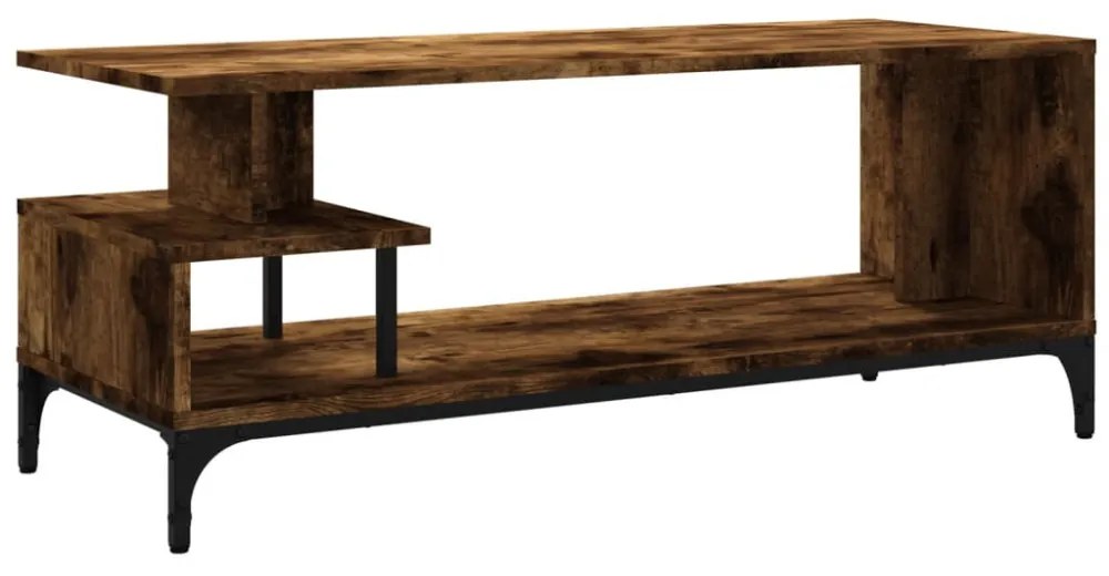 füstös tölgy szerelt fa/porszórt acél TV-szekrény 102x40x41 cm