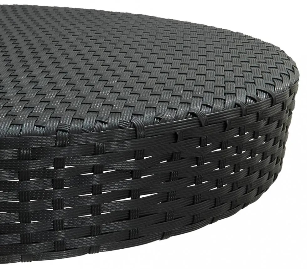 5 részes fekete polyrattan kerti bárszett