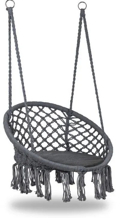 Függő gólyafészek hinta párnával szürke színben