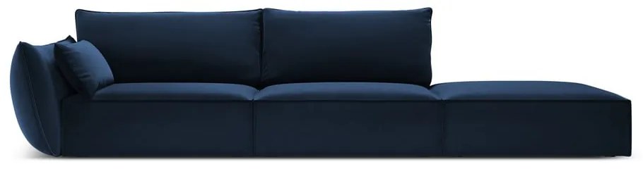 Sötétkék bársony kanapé, bal oldali 264 cm Vanda – Mazzini Sofas