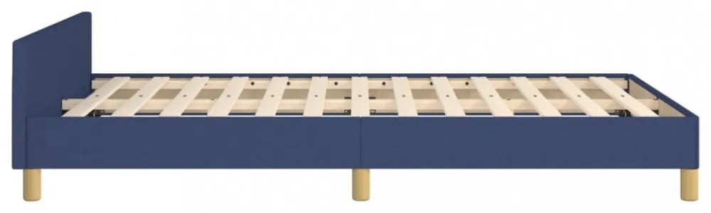 kék szövet ágykeret fejtámlával matrac nélkül 120 x 200 cm