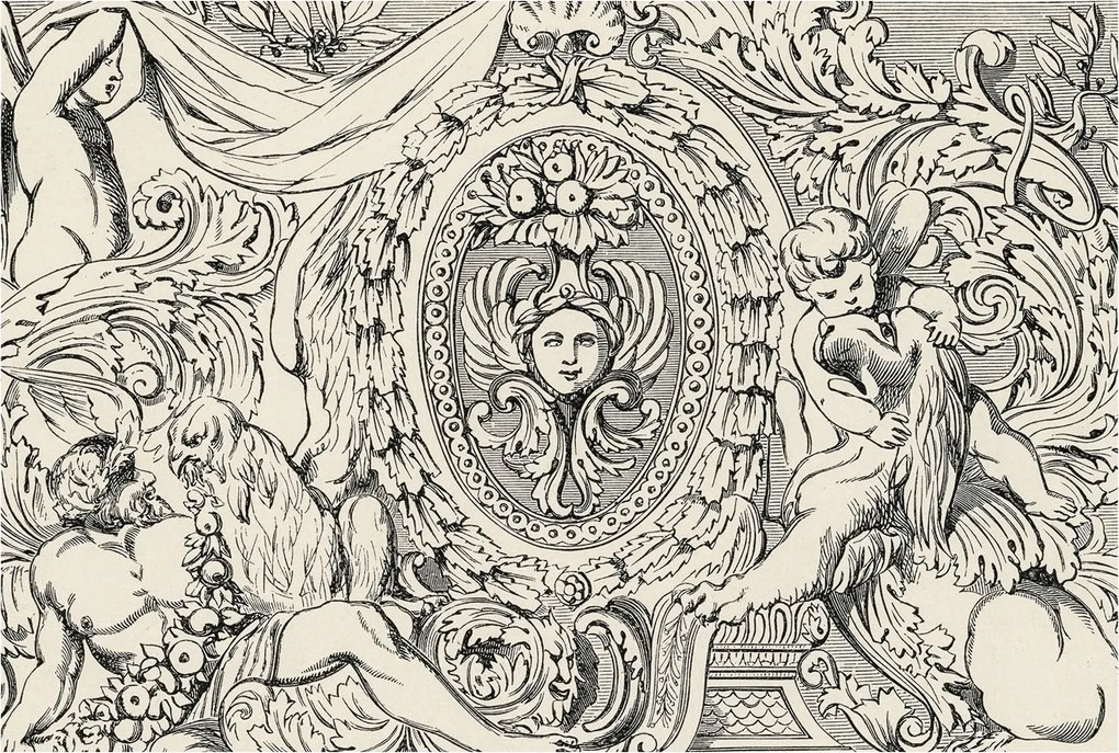 Fotótapéta Flizelin a Hálószobába Nappali Gazdag díszek 104x70 Ragasztó