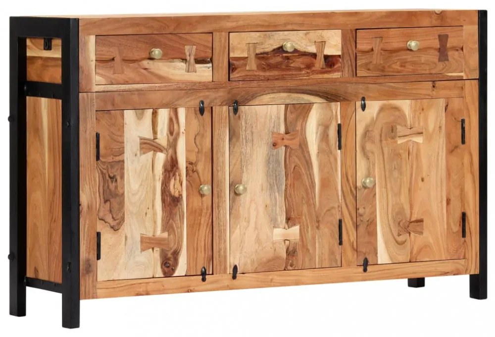 tömör akácfa tálalószekrény 120 x 35 x 75 cm