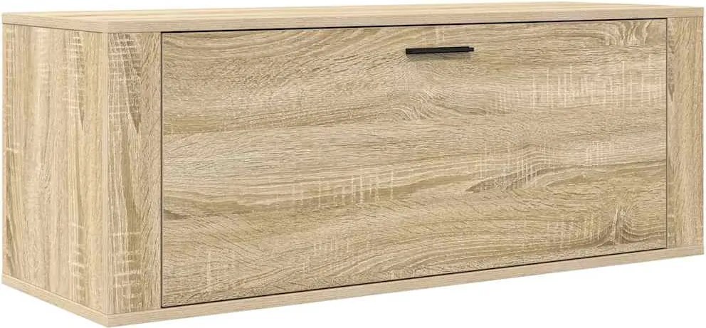vidaXL sonoma tölgy színű szerelt fa fali cipőszekrény 100x35x38 cm