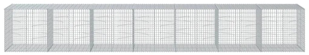 horganyzott vas gabion kosár fedéllel 700 x 100 x 100 cm
